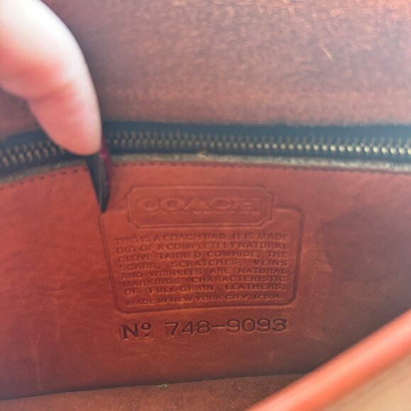 Vintage Rare Coach Dinky 9375 Cowhide Brown Leather Early NYC Bag - Picture 11 of 14